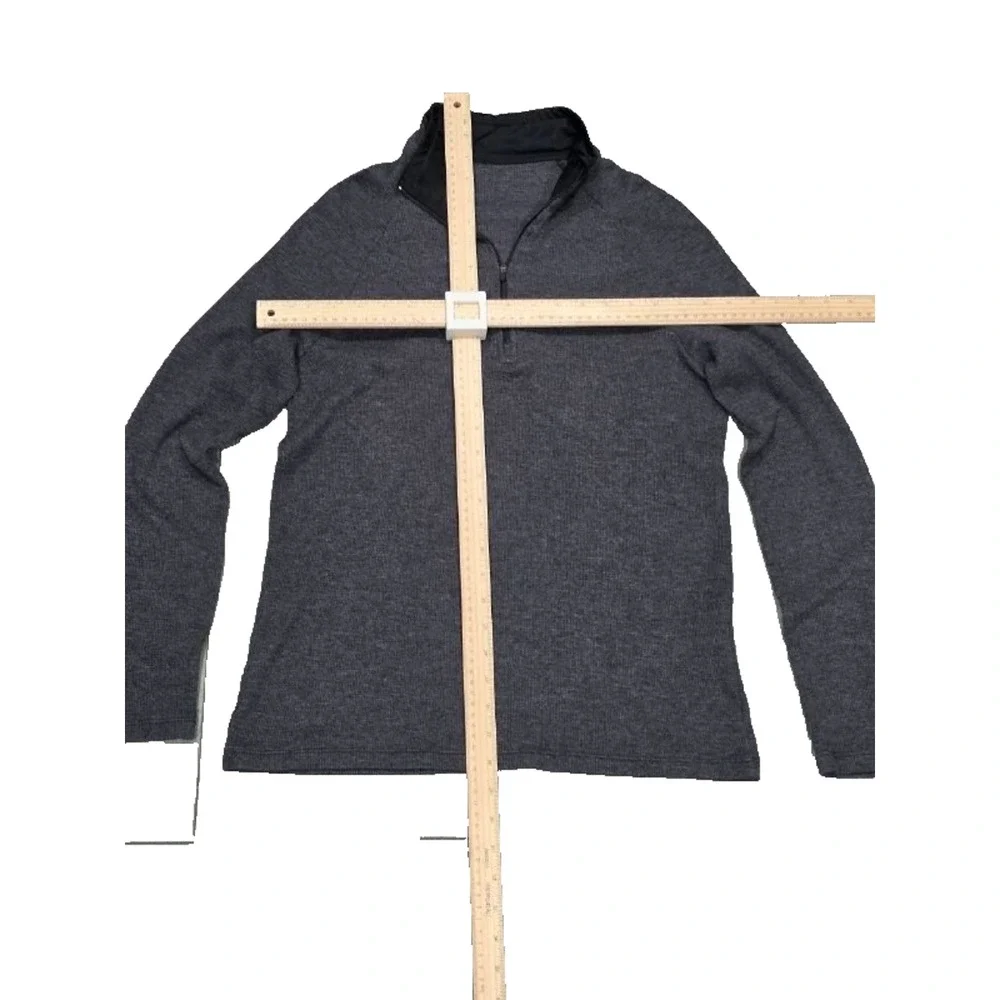 Track & field Quarter‎ Zip Sweater Y2K Mens Heather gray Small A004658